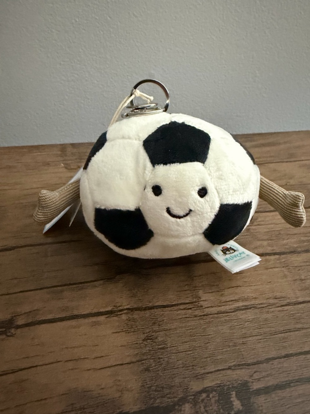 Jellycat Black and White Soccer Ball Plush